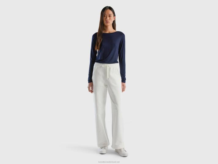 vrouwen Benetton t-shirt van duurzame viscose met stretch donkerblauw 4R623845