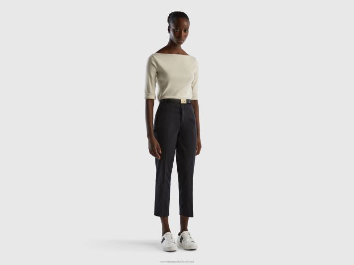 vrouwen Benetton Trui van 100% katoen met boothals beige 4R623682