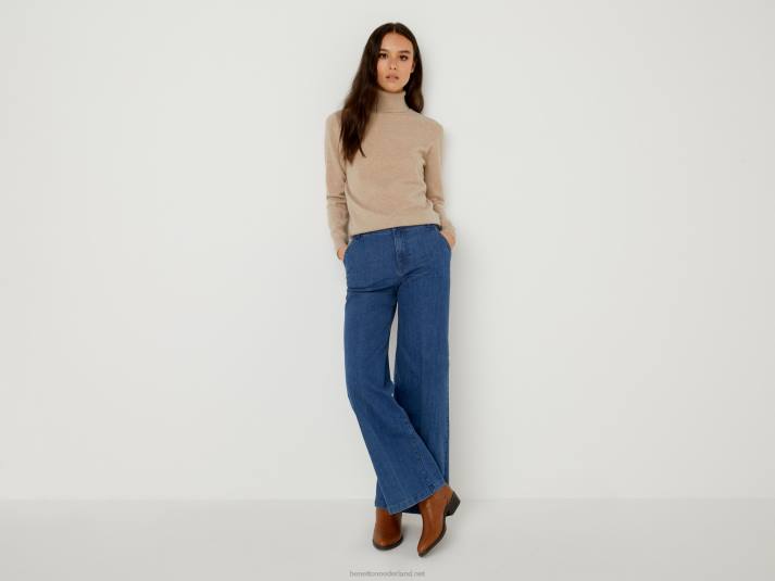 vrouwen Benetton beige coltrui van zuivere merinowol beige 4R62179