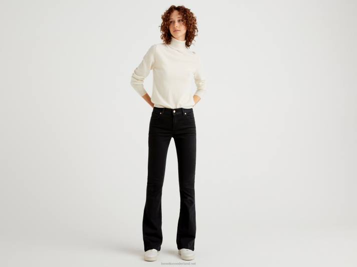 vrouwen Benetton crèmekleurige coltrui van zuivere merinowol romig wit 4R623649