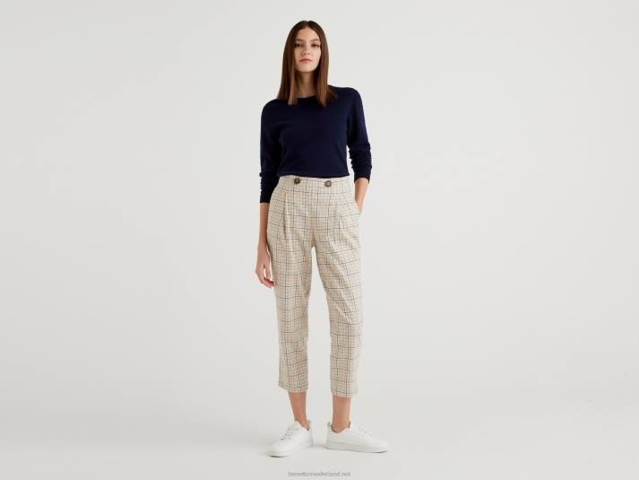 vrouwen Benetton donkerblauwe trui met ronde hals van merinowol donkerblauw 4R62171