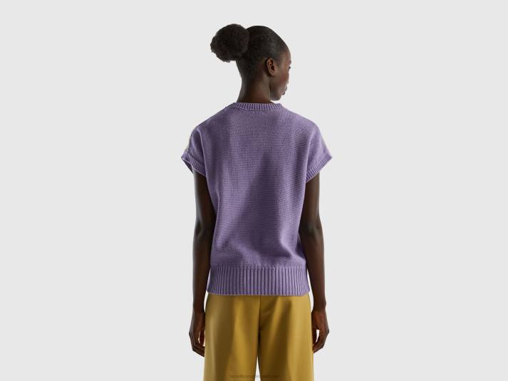 vrouwen Benetton gebreid vest met inleg lila 4R62117