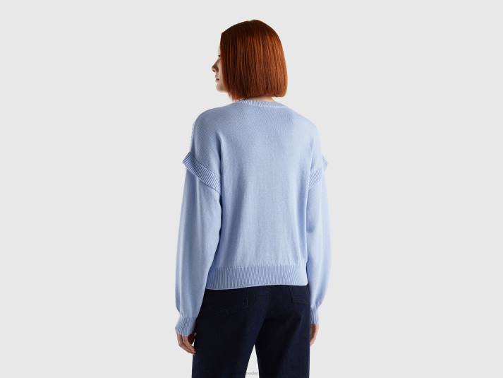 vrouwen Benetton gebreide trui met flappen lavendel 4R62101