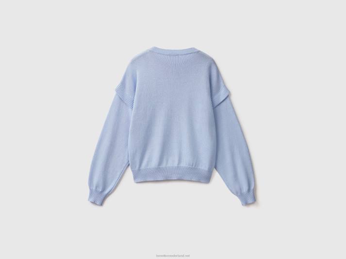 vrouwen Benetton gebreide trui met flappen lavendel 4R62101