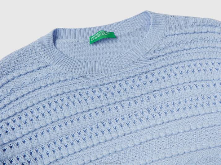 vrouwen Benetton gebreide trui met flappen lavendel 4R62101