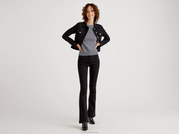 vrouwen Benetton grijze trui met ronde hals van merinowol grijs 4R62190