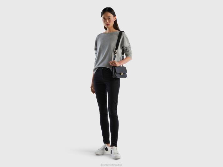 vrouwen Benetton katoenen trui met ronde hals lichtgrijs 4R623655
