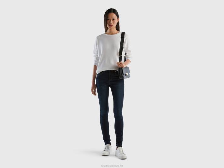 vrouwen Benetton katoenen trui met ronde hals wit 4R623672