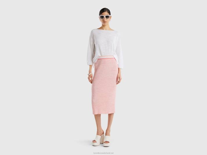 vrouwen Benetton trui in linnenmix met 3/4 mouwen wit 4R623490