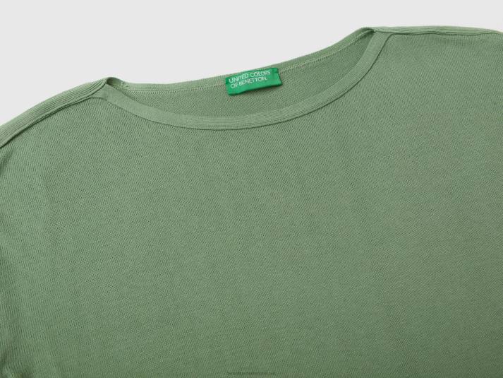 vrouwen Benetton trui met boothals groente 4R623489