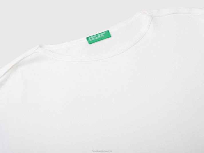 vrouwen Benetton trui met boothals romig wit 4R623695