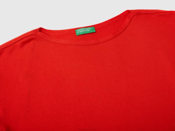 vrouwen Benetton trui met boothals rood 4R623563