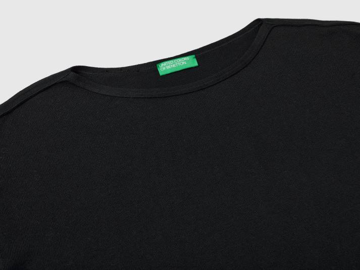 vrouwen Benetton trui met boothals zwart 4R62208