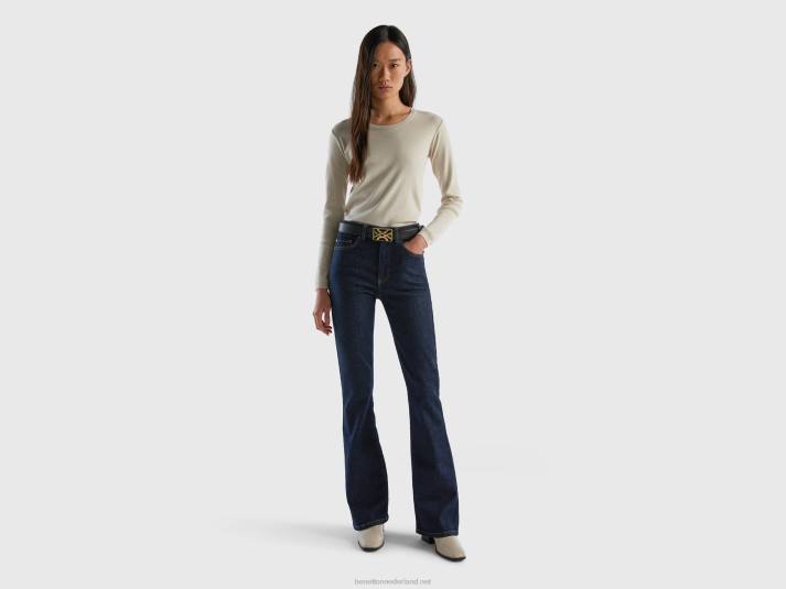 vrouwen Benetton trui met ronde hals van zuiver katoen beige 4R623629