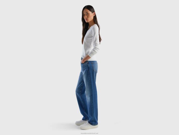vrouwen Benetton trui met ronde hals van zuiver katoen wit 4R623627