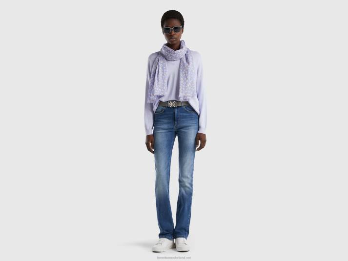 vrouwen Benetton trui met v-hals lila 4R623601