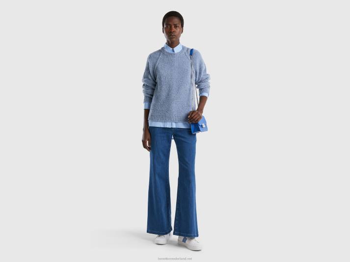 vrouwen Benetton trui van bouclégaren maagdenpalm 4R6259