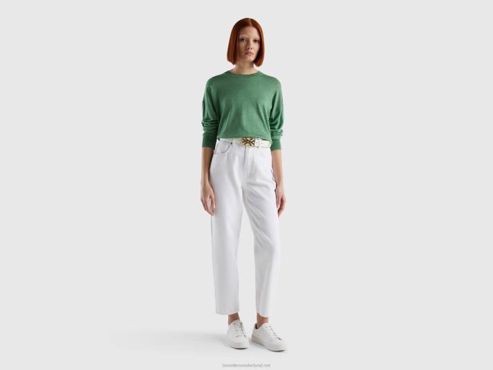 vrouwen Benetton trui van viscosemix met splitten groente 4R62121