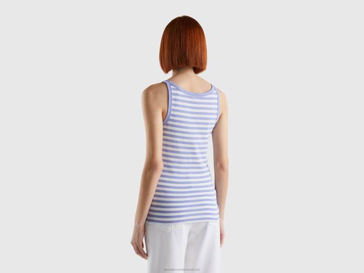 vrouwen Benetton gestreepte tanktop lila 4R623836