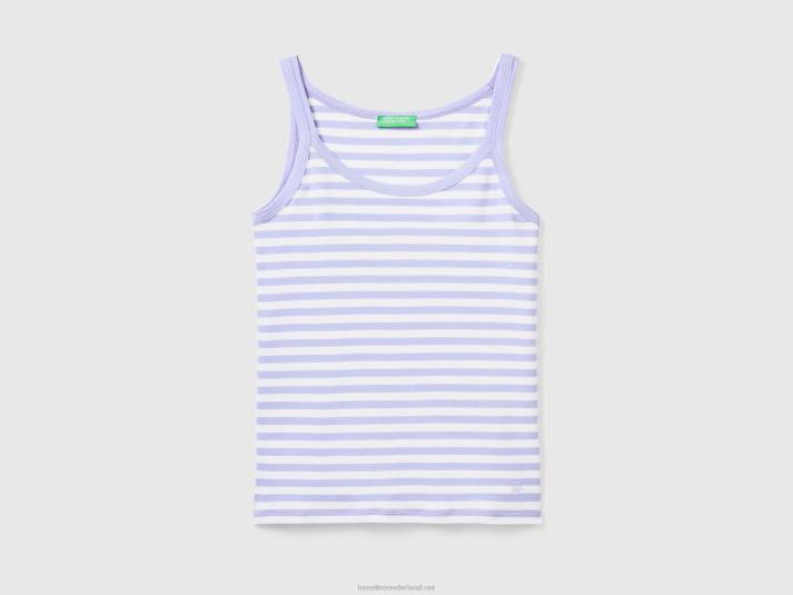 vrouwen Benetton gestreepte tanktop lila 4R623836