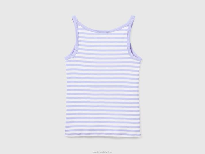 vrouwen Benetton gestreepte tanktop lila 4R623836