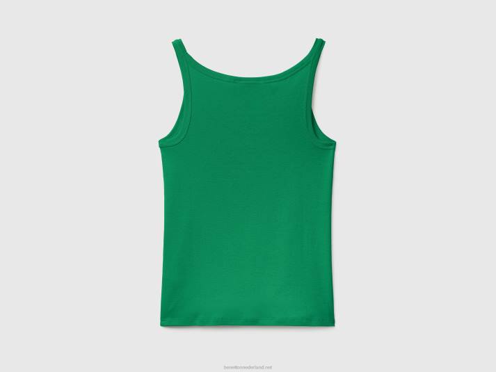 vrouwen Benetton groene tanktop van puur katoen groente 4R62472