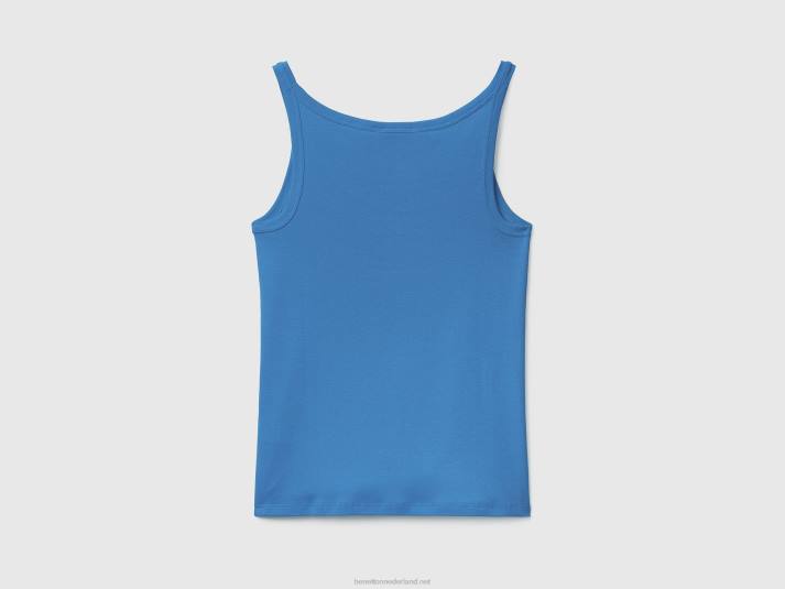 vrouwen Benetton lichtblauwe tanktop van puur katoen lichtblauw 4R62420