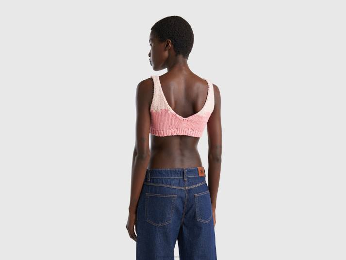 vrouwen Benetton roze cropped top met bloemeninleg roze 4R62409