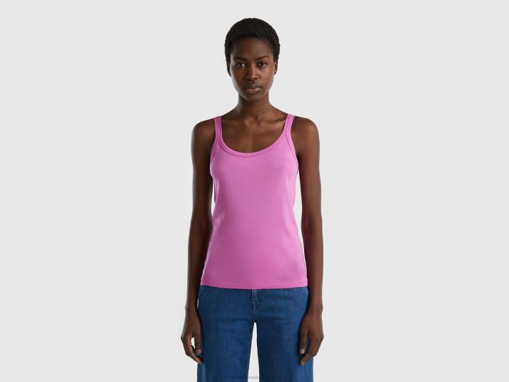 vrouwen Benetton roze tanktop van puur katoen roze 4R62421