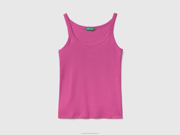 vrouwen Benetton roze tanktop van puur katoen roze 4R62421
