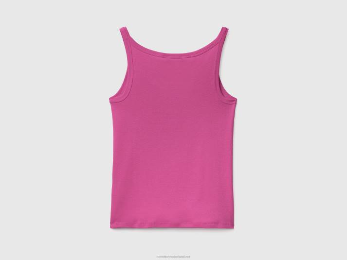 vrouwen Benetton roze tanktop van puur katoen roze 4R62421