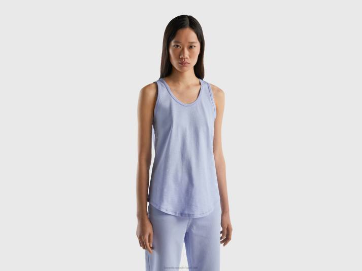 vrouwen Benetton tanktop van lichtgewicht katoen lavendel 4R62382