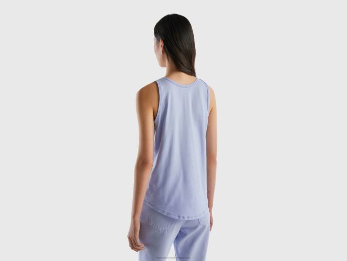 vrouwen Benetton tanktop van lichtgewicht katoen lavendel 4R62382