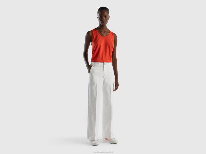 vrouwen Benetton tanktop van lichtgewicht katoen rood 4R62324