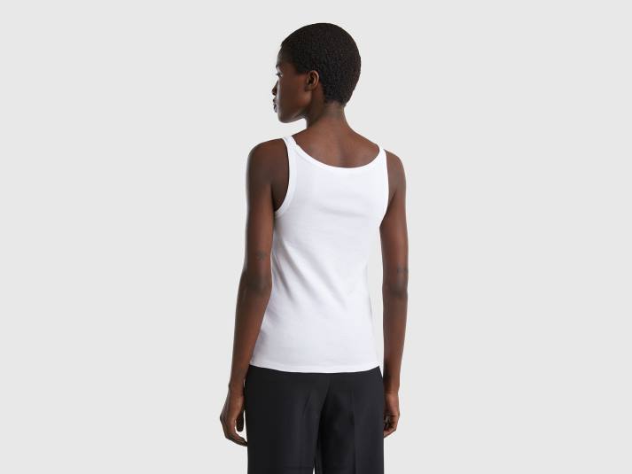 vrouwen Benetton witte tanktop van puur katoen wit 4R623900