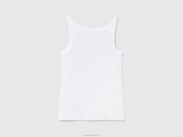 vrouwen Benetton witte tanktop van puur katoen wit 4R623900