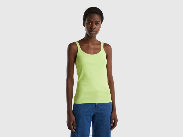 vrouwen Benetton zuurgroene tanktop van puur katoen Neon groen 4R623870