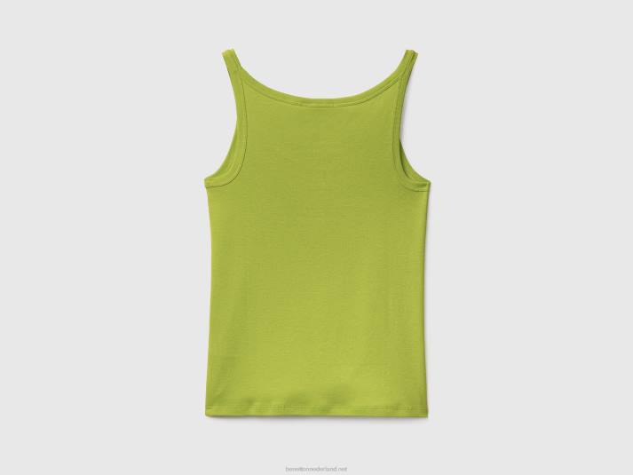 vrouwen Benetton zuurgroene tanktop van puur katoen Neon groen 4R62423