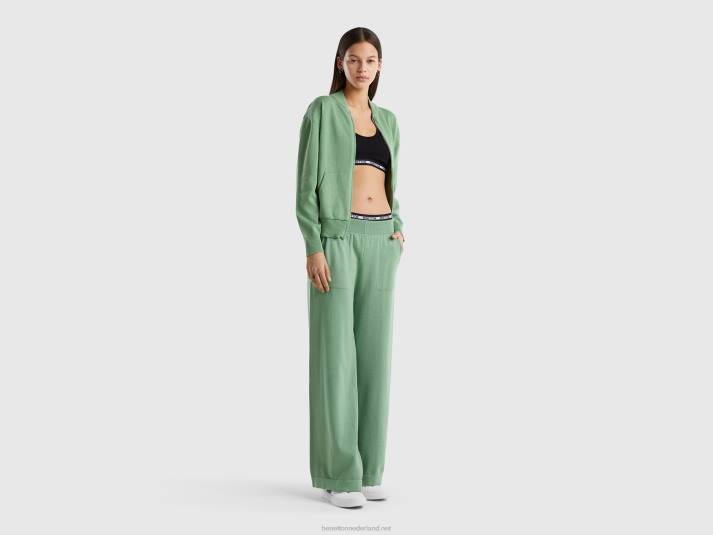 vrouwen Benetton boxy fit vest met ritssluiting groente 4R62125