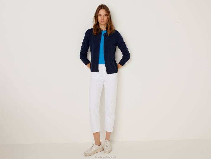 vrouwen Benetton donkerblauw vest met ronde hals van zuivere merinowol donkerblauw 4R623641