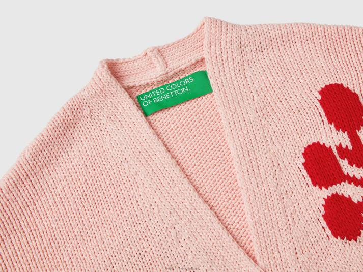 vrouwen Benetton roze vest met bloemen inleg roze 4R623615