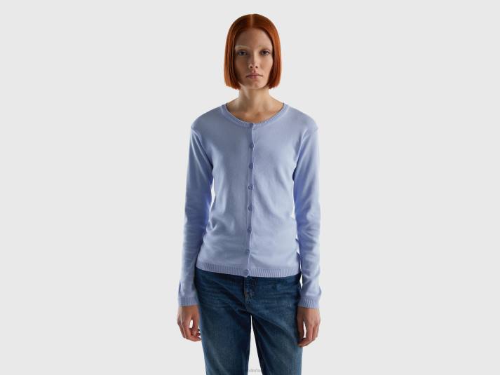 vrouwen Benetton vest met ronde hals van zuiver katoen lavendel 4R623559