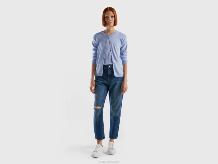 vrouwen Benetton vest met ronde hals van zuiver katoen lavendel 4R6281