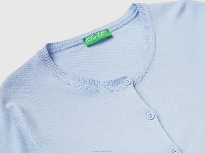 vrouwen Benetton vest met ronde hals van zuiver katoen lavendel 4R6281