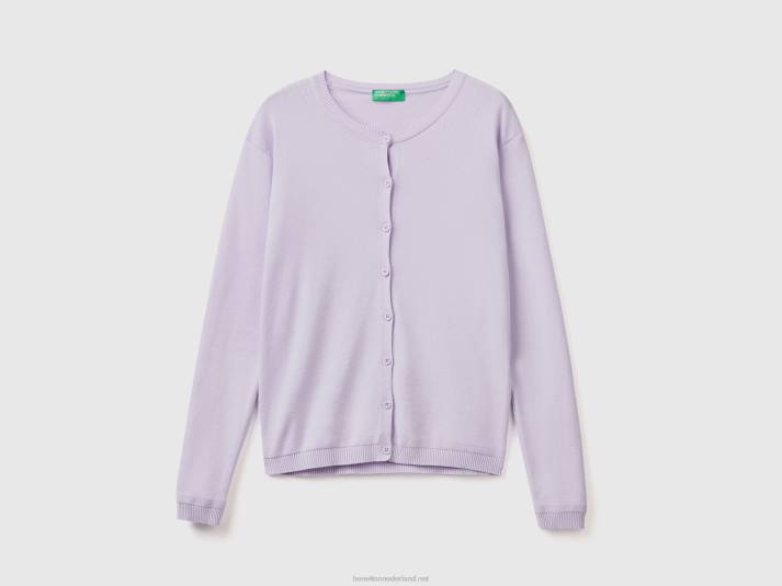 vrouwen Benetton vest met ronde hals van zuiver katoen lila 4R623544