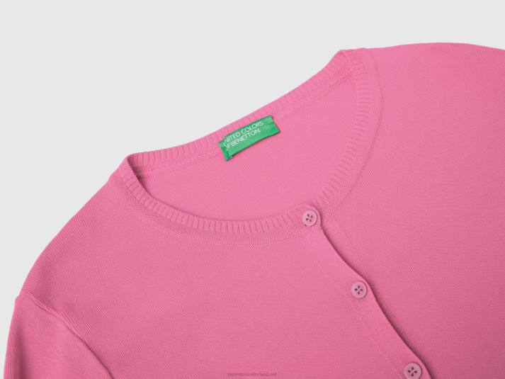 vrouwen Benetton vest met ronde hals van zuiver katoen roze 4R623497