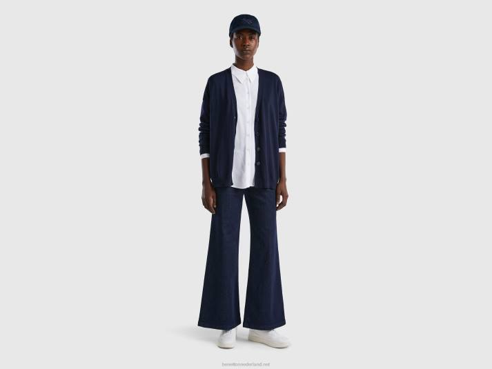 vrouwen Benetton vest van katoen en modal donkerblauw 4R6218