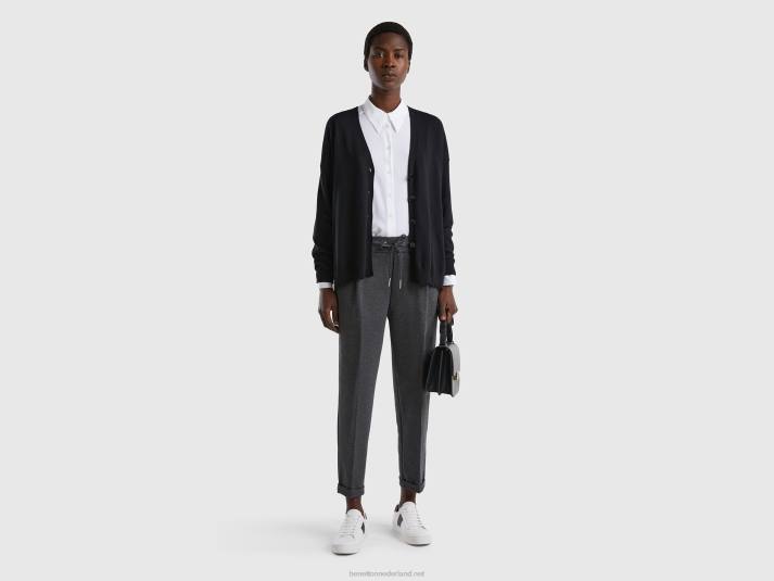 vrouwen Benetton vest van katoen en modal zwart 4R6219
